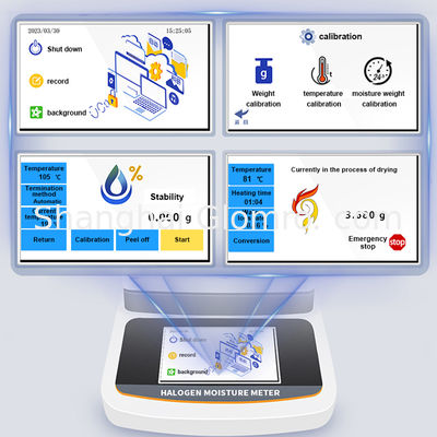 Digital Halogen Moisture Analyzer with 5 Inch Touch Screen and Halogen Lamp Heating