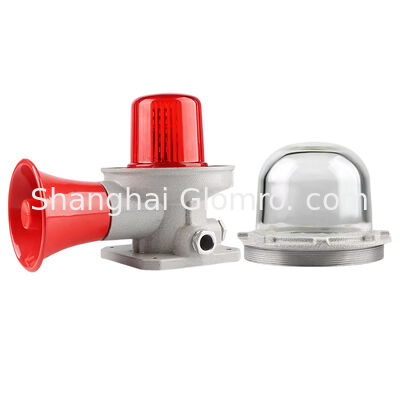 180dB High Decibel Explosion-Proof Audible Visual Alarm / Tri-color Explosion-Proof Sound and Light Alarm Ex d II CT6 Gb Industrial Warning Indicator Light