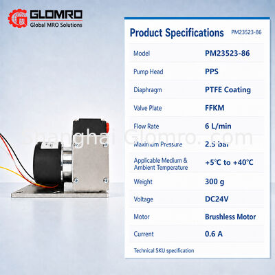 PM23523‑86 BAXIT Diaphragm Gas Sampling Pump DC24V Energy‑Saving Corrosion‑Resistant Self‑priming Vacuum Pump for Industrial Sample Gas Extraction