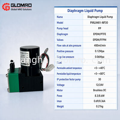 BAXIT PML8481-NF30 Small Diaphragm Pump Brushless PP Head EPDM PTFE for Lab Sampling