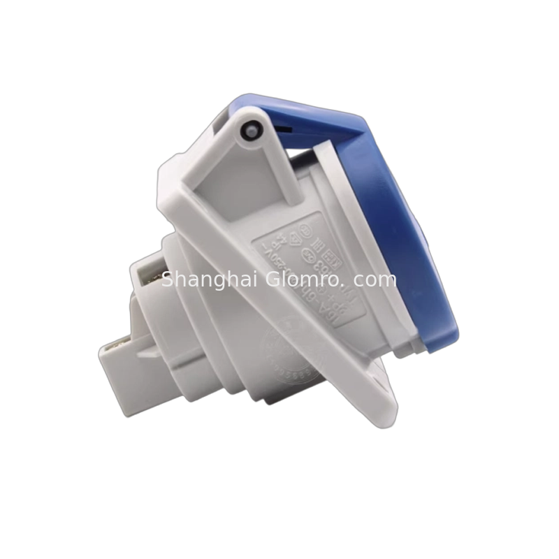 IP44 Waterproof Industrial Concealed Angled Socket 16A 200-250V 32A 380-415V
