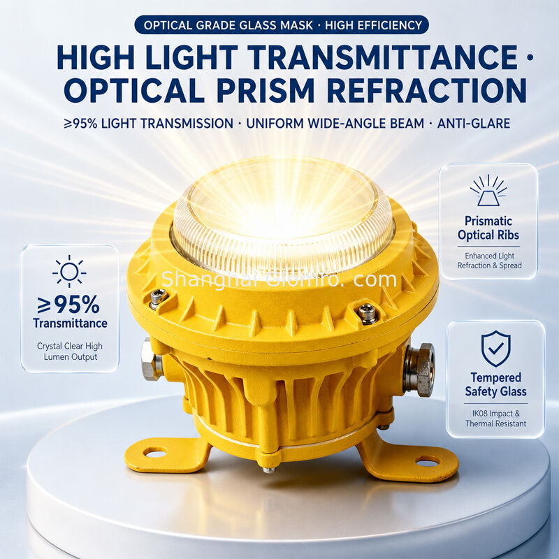 Maintenance-free Explosion-proof Lamp Corrosion Resistant Wall Mount Light 10W Glass Lens Industrial Corridor Tunnel Lighting